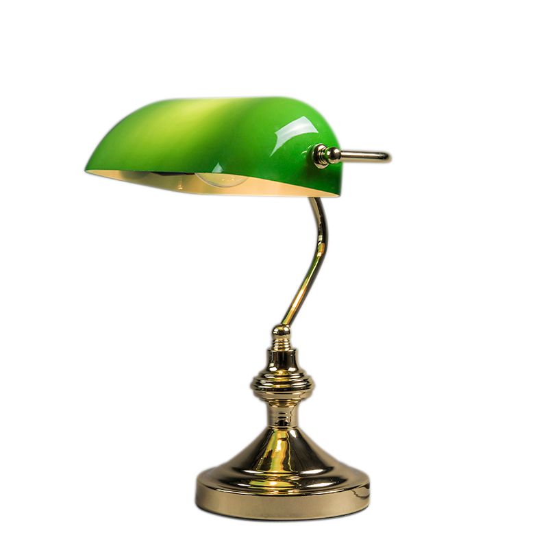 Smart tafellamp messing met groen glas incl. Wifi P45  - Banker