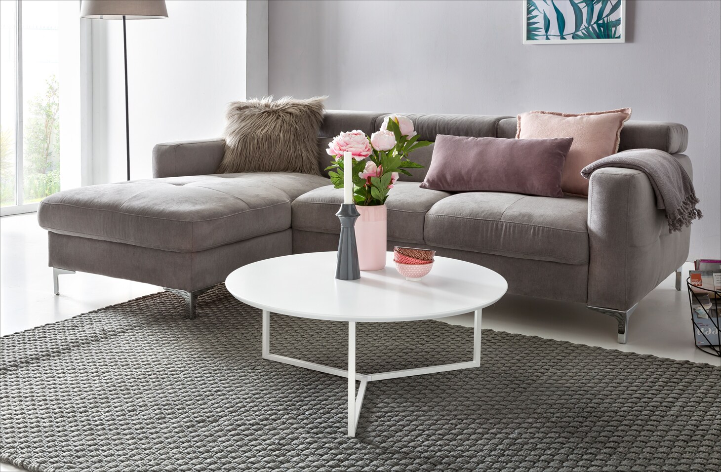 Couchtisch 80cm Rund Weiß Matt Design Wohnzimmertisch Sofa Beistell Tisch
