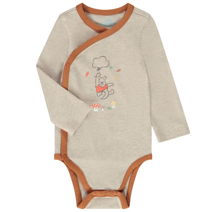 Lot de 3 bodies en jersey imprimé Winnie l'Ourson pour bébé garçon - Ecru