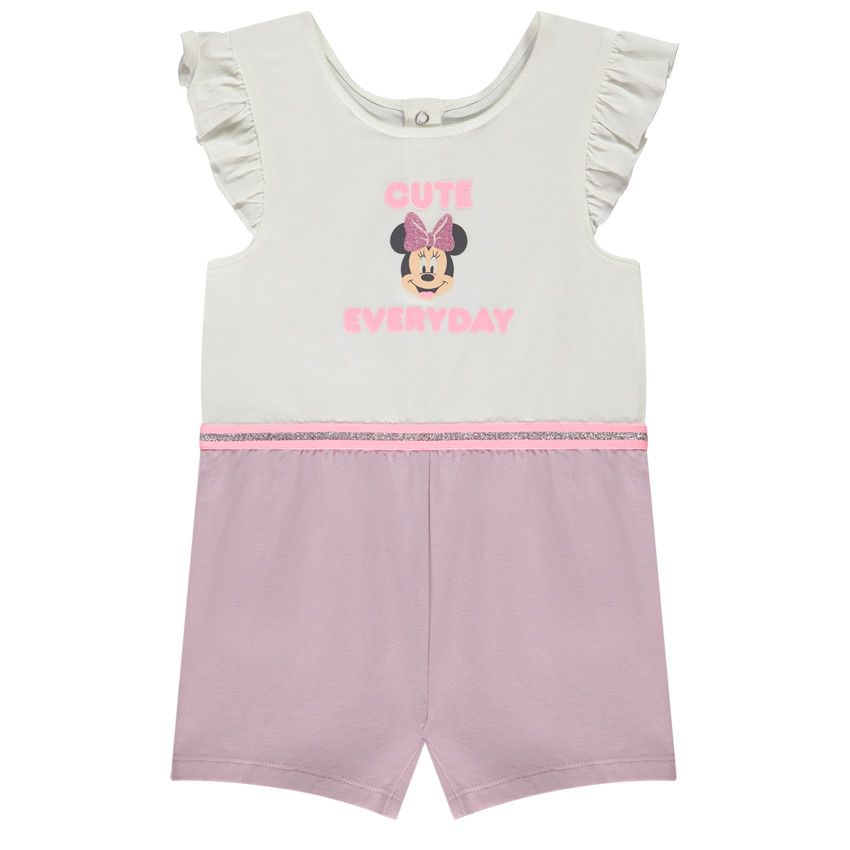 Combinaison courte effet 2 en 1 Minnie Disney pour bébé fille - Rose