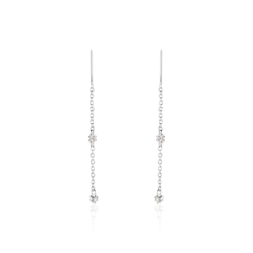 Boucles D'oreilles Pendantes Garsha Argent Blanc Oxyde De Zirconium