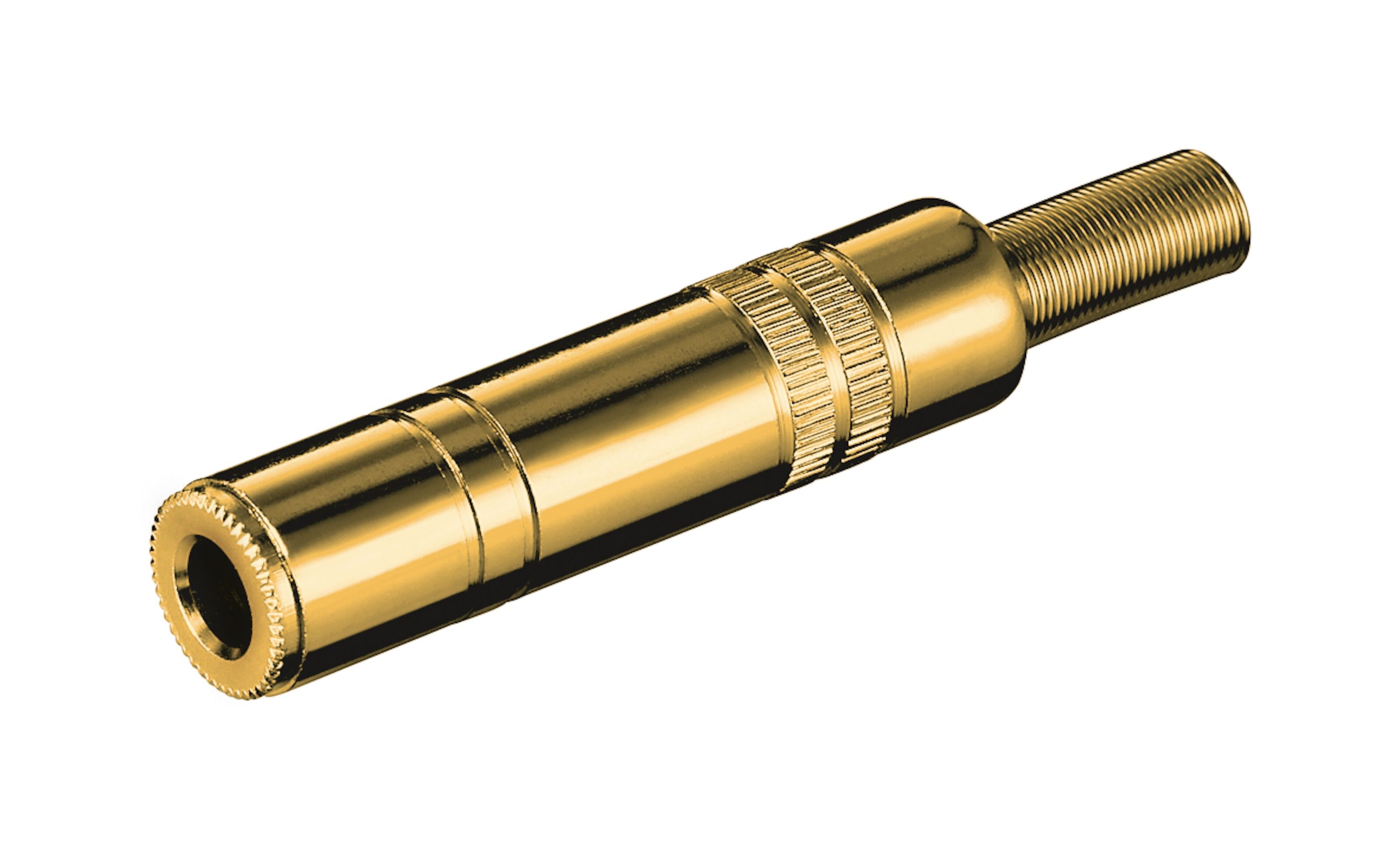 Gullbelagt 6,3 mm-kontakt, hunn, stereo
