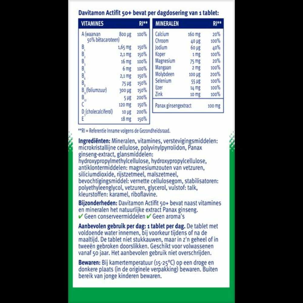 2x Davitamon Actifit 50+ 90 tabletten