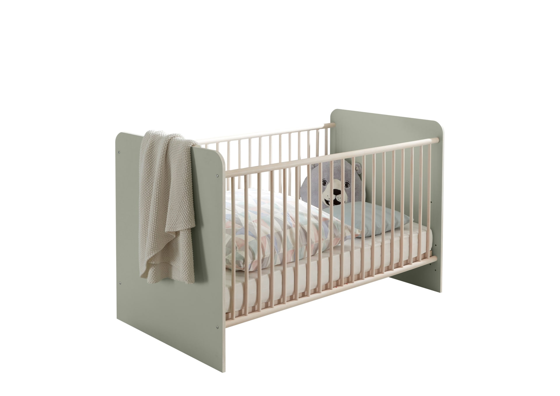 Babybett PRIZZI pastellgrün/ braun