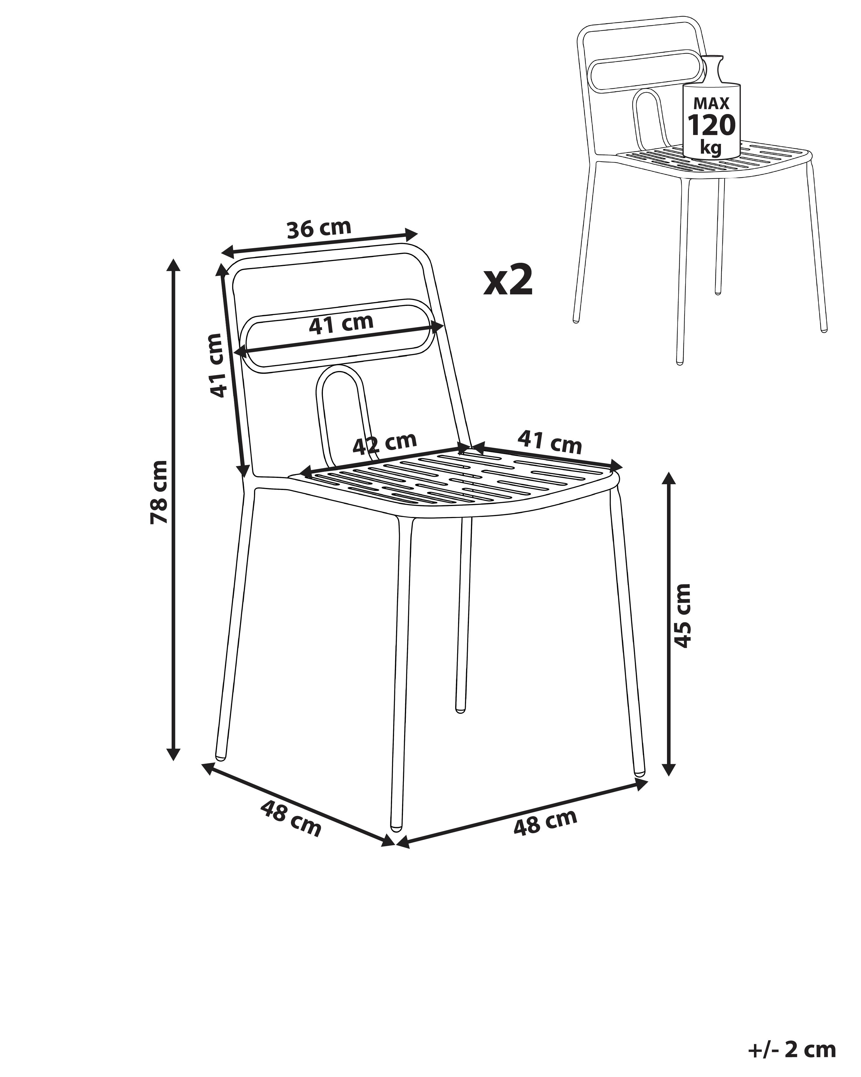 Set van 2 tuinstoelen AGEROLA Metaal Lichtgroen