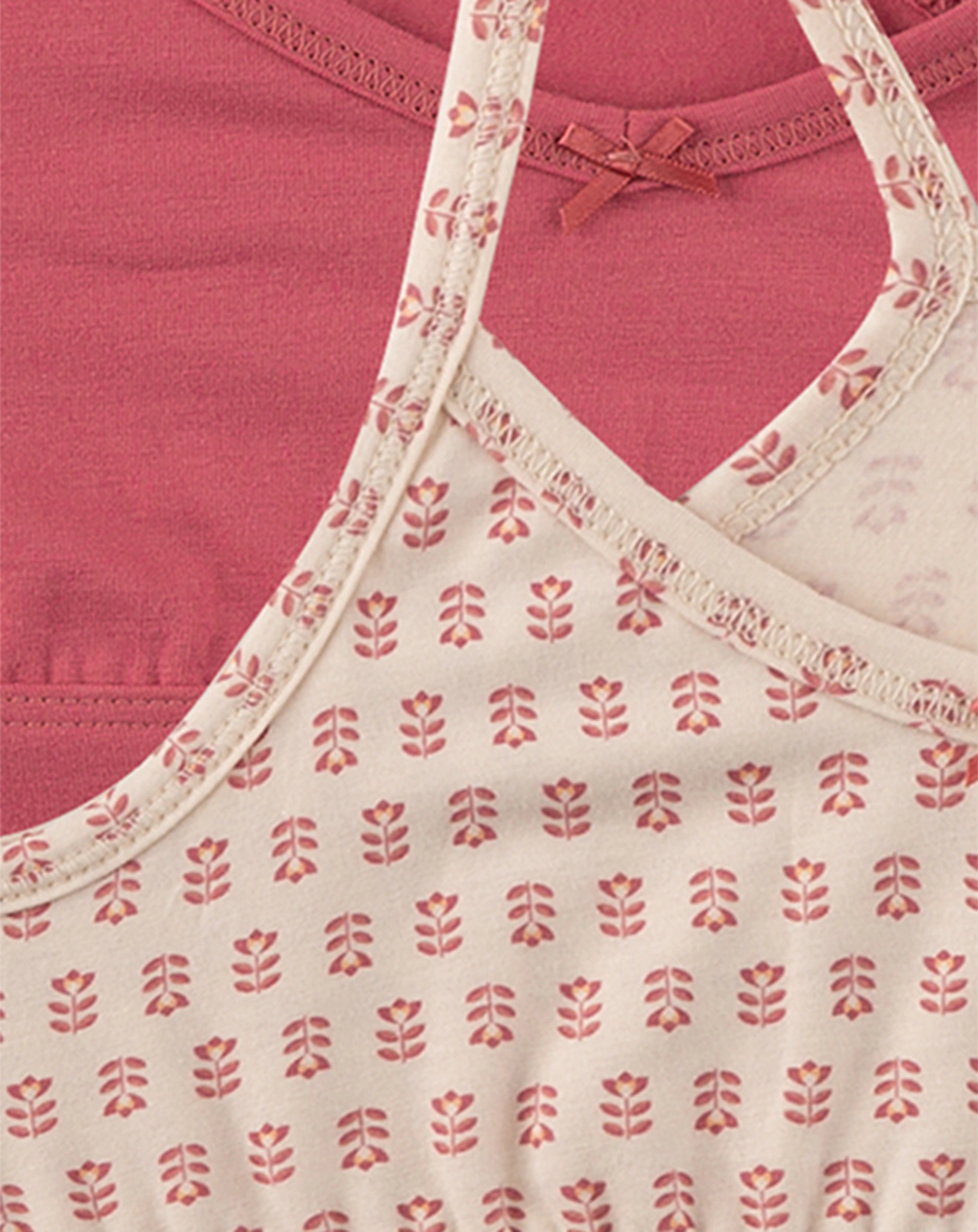 Bustier FLOWER PATTERN 2er Pack in rose
