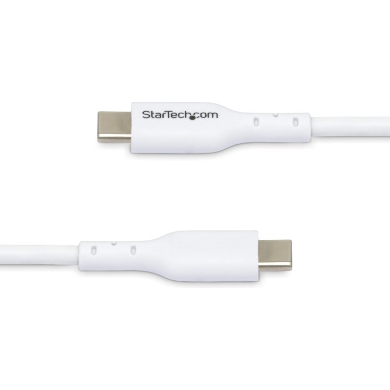 StarTech.com Câble de Charge USB-C de 3m, Charge et Synchronisation, 60W (3A) PD, Câble de Charge USB 2.0 pour Ordinateur Portable, Gaine TPE - Cordon de Charge USB C Blanc