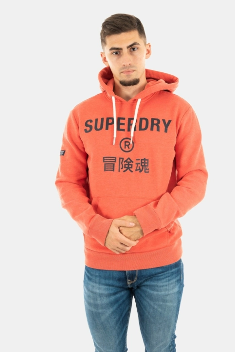 sweat superdry m2011828a 5eg bright orange marl