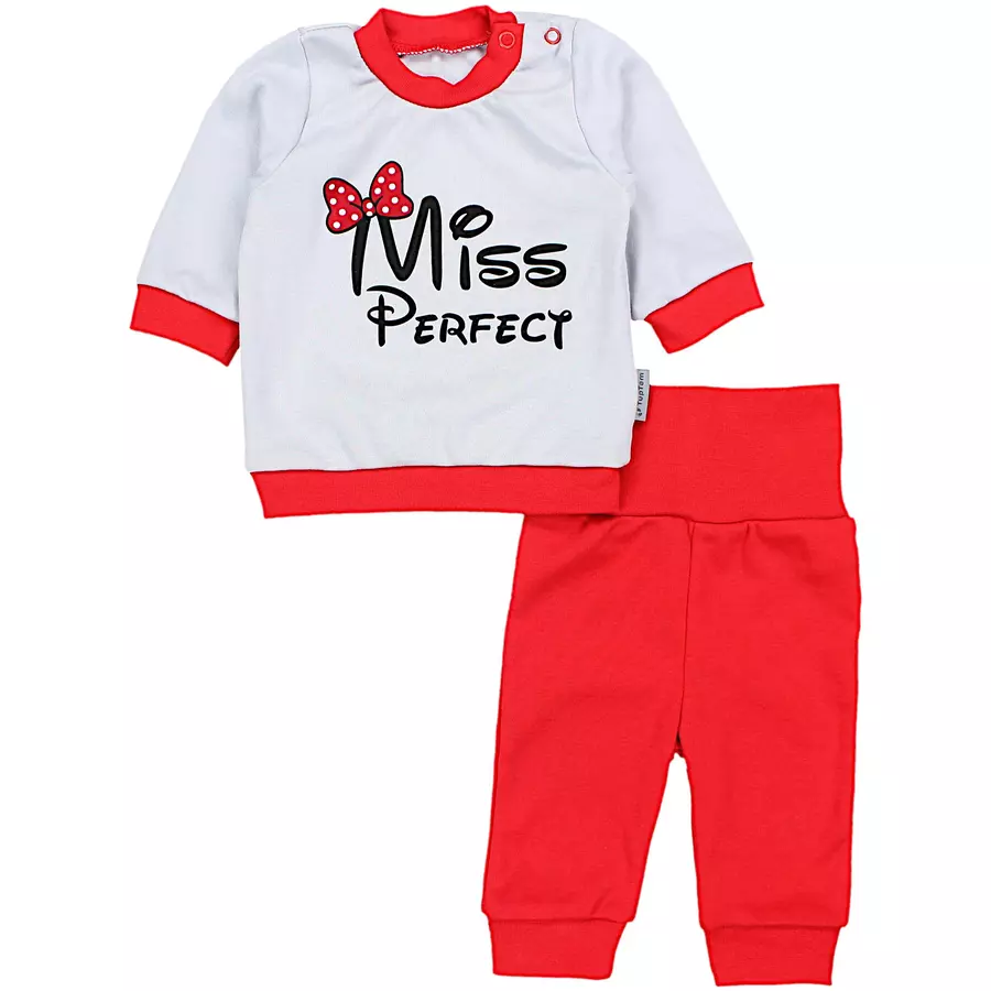 TupTam Baby Mädchen Langarmshirt Babyhose Outfit 2teilig graurot
