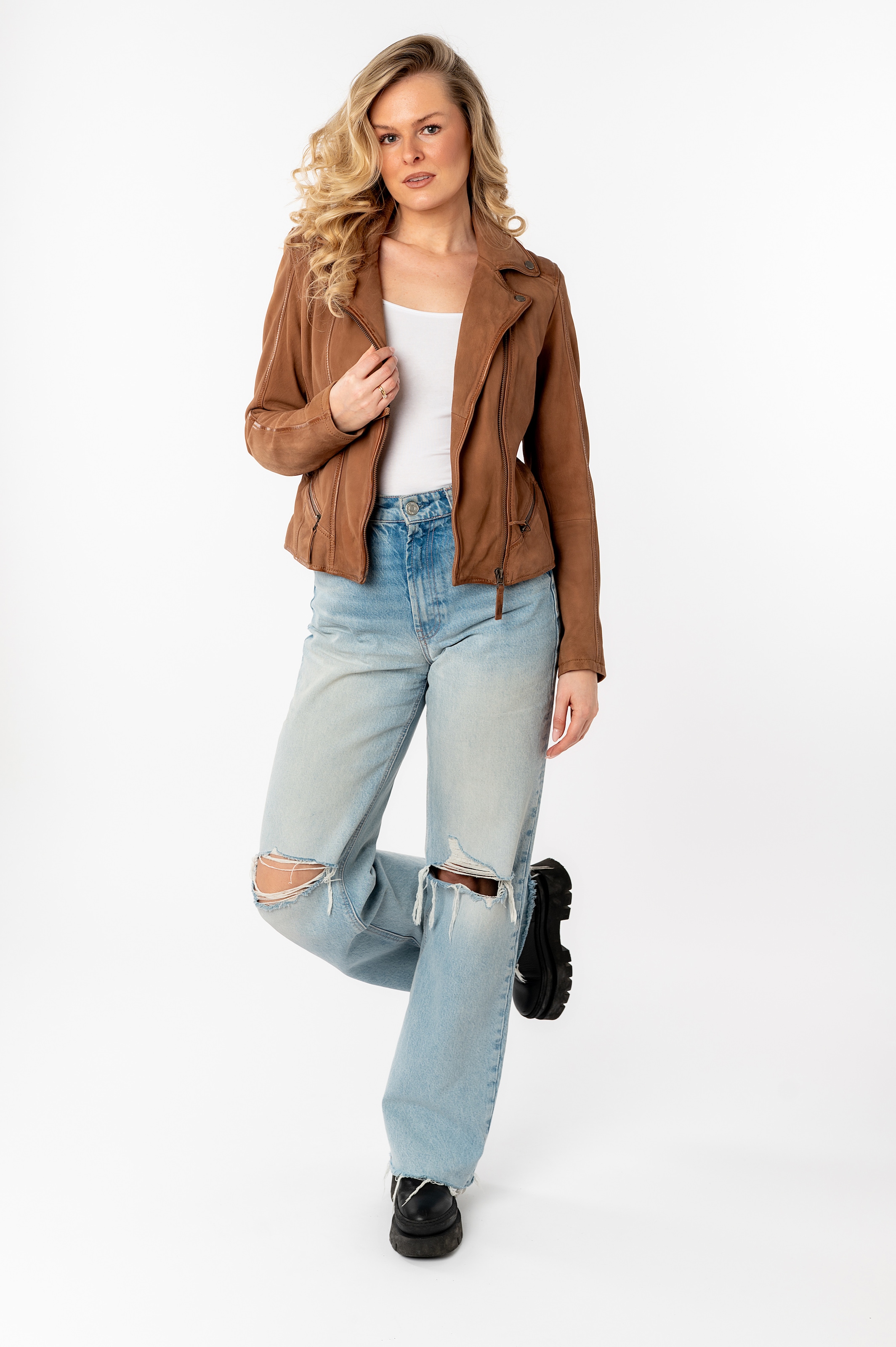 Mauritius Lederjacke »MWAmita OT« mit asymmetrischem Reissverschluss