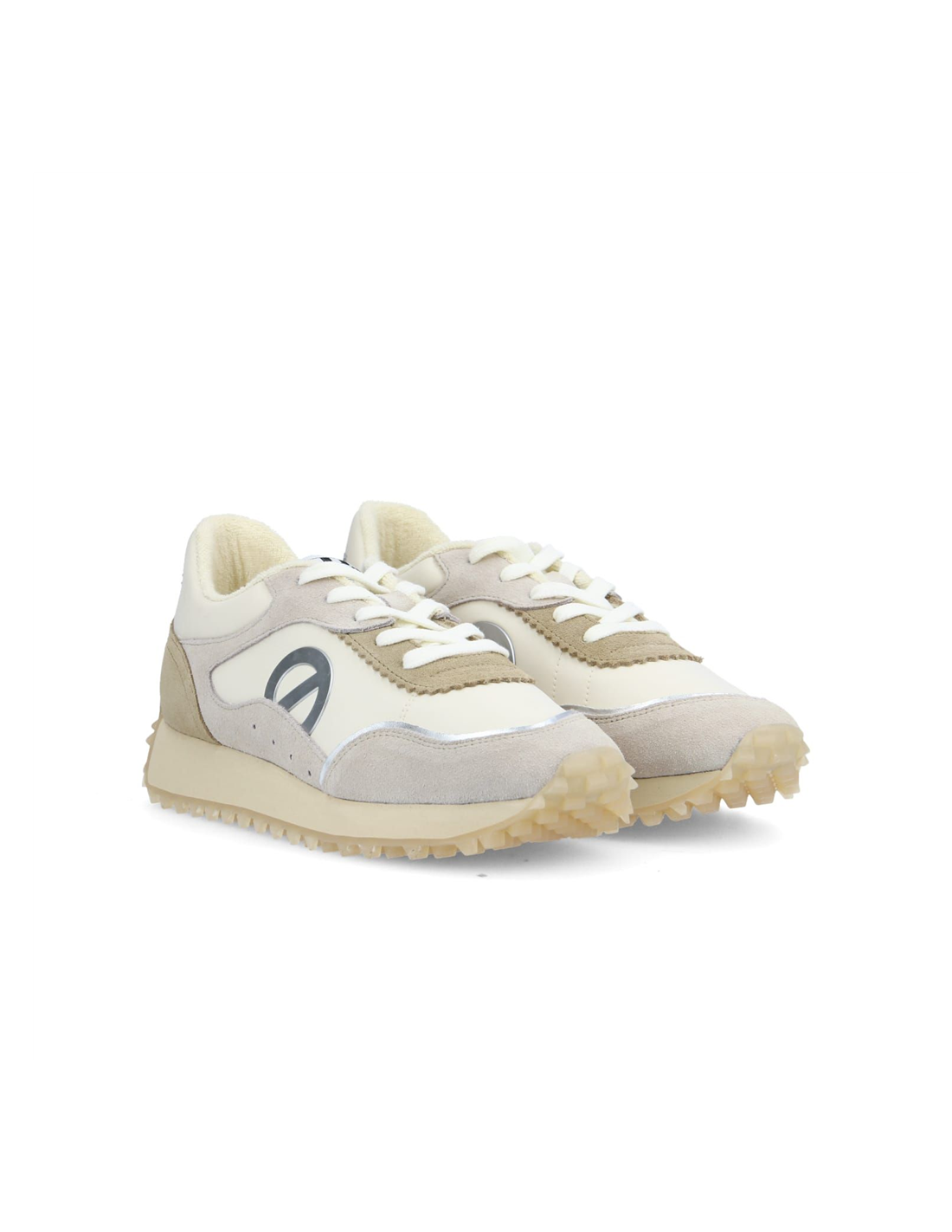 no name baskets de ville compensées femme Punky Jogger beige/gris