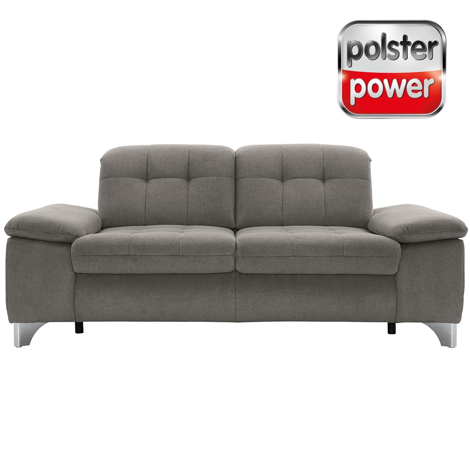 polsterpower 2,5-Sitzer-Sofa - Belle grey - Basismodell