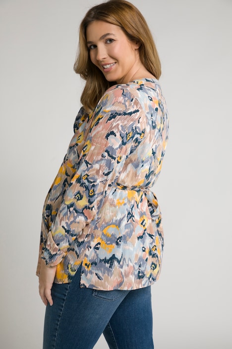 Bellieva-Bluse, Stillfunktion, Wickeloptik, Langarm