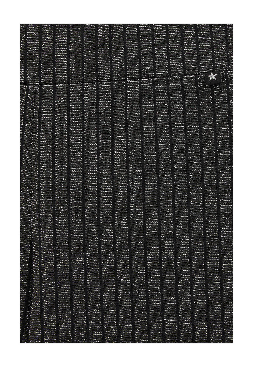WE Fashion gestreepte broek zwart/zilver