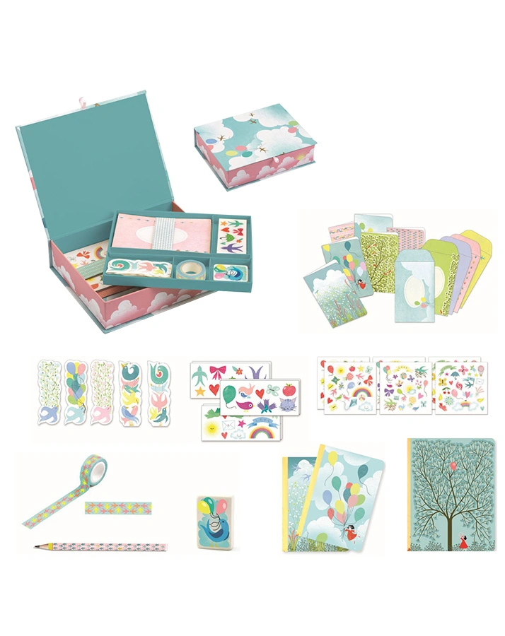 Papeterie-Set CHARLOTTE 43-teilig mit Box in bunt