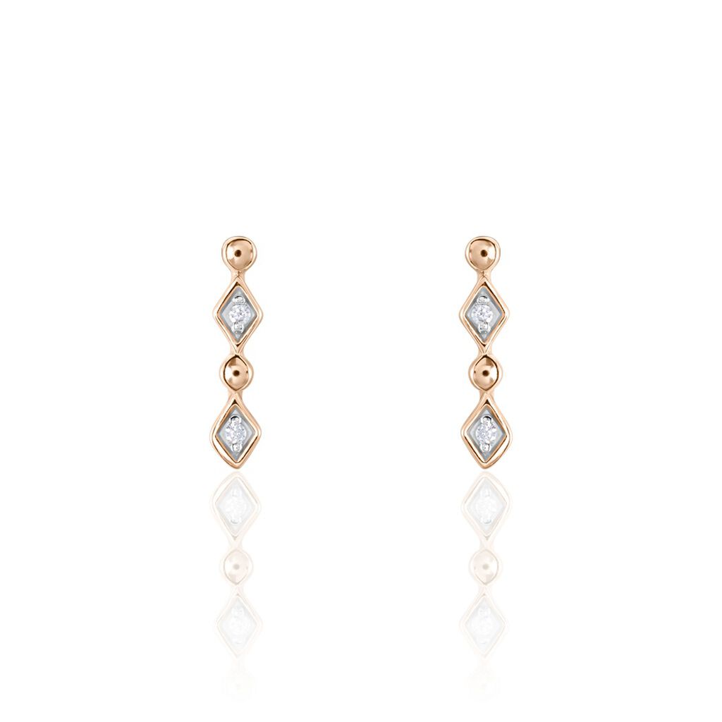 Boucles D'oreilles Puces Argent Rose Donaoxydes De Zirconium