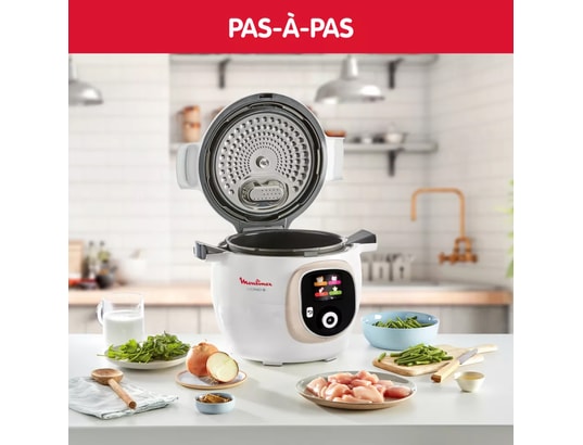 MOULINEX - Autocuiseur COOKEO+ 180 recettes 6L Blanc Silver CE85BA10