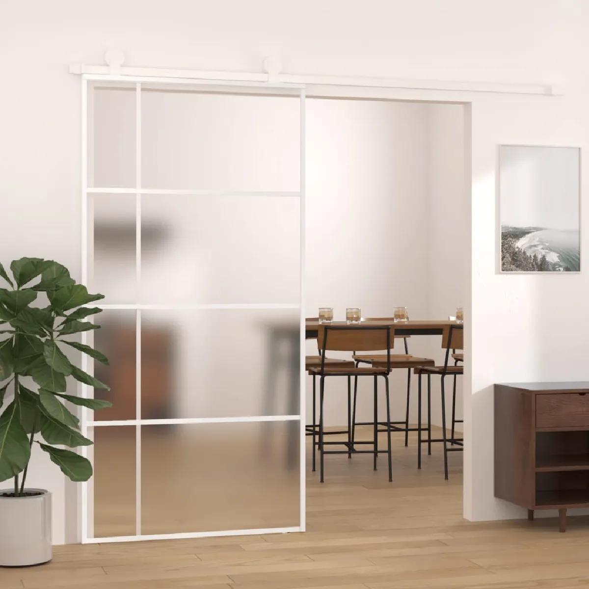 Porte coulissante vidaXL - Blanc - 102,5x205 cm
