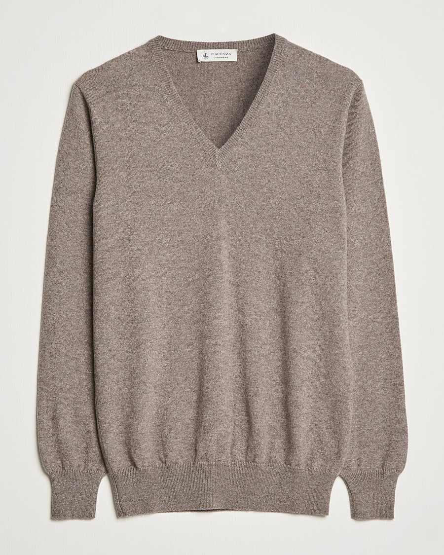 Piacenza Cashmere Cashmere V Neck Sweater Brown