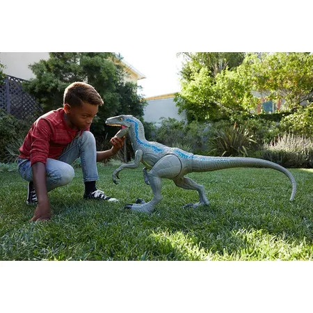 Mattel Jurassic World Dino Rivals Riesendino Velociraptor Blue