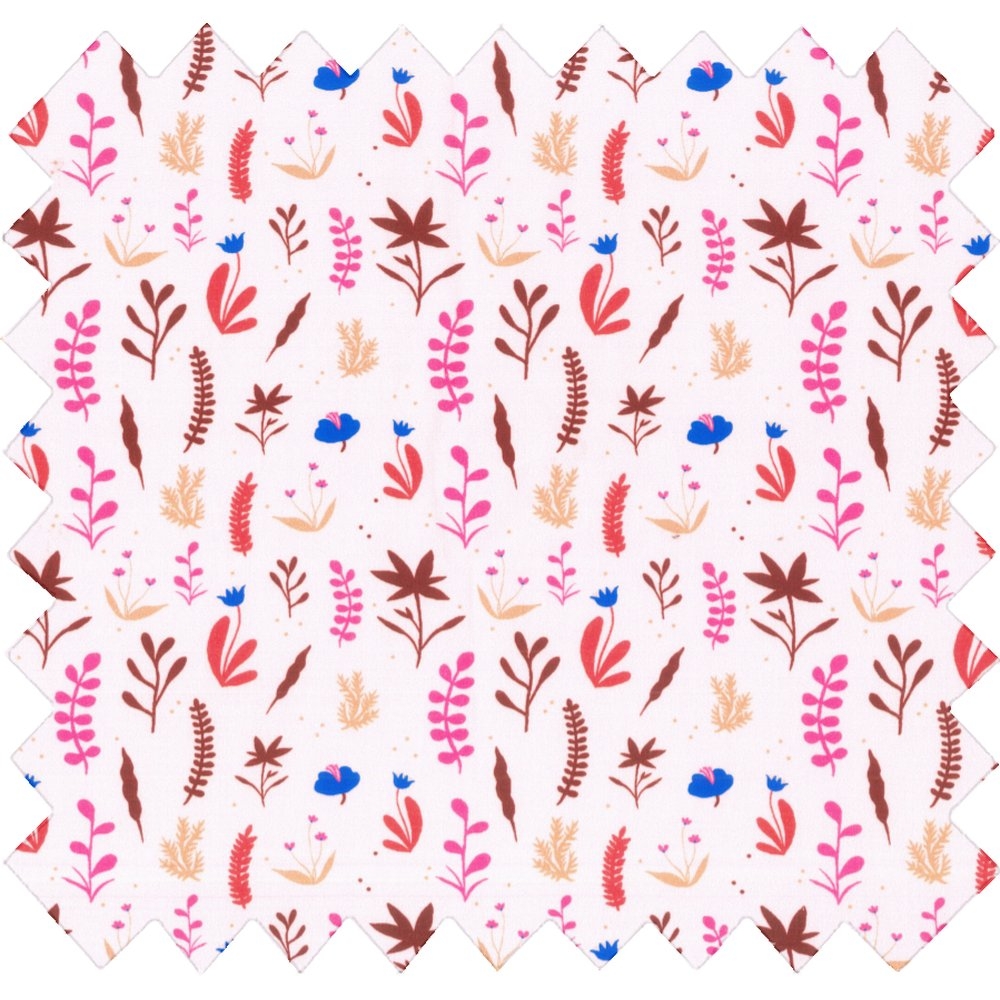 Coupon Tissu 1 M Herbier Rose