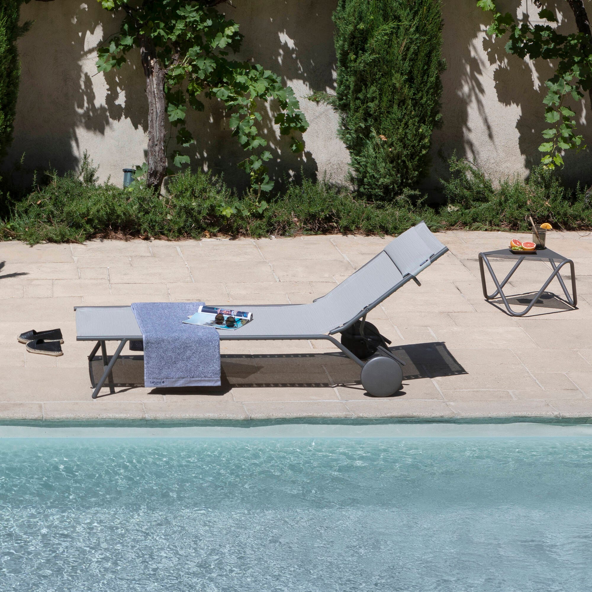 Sonnenliege Miami II Batyline® Duo Grau Galet