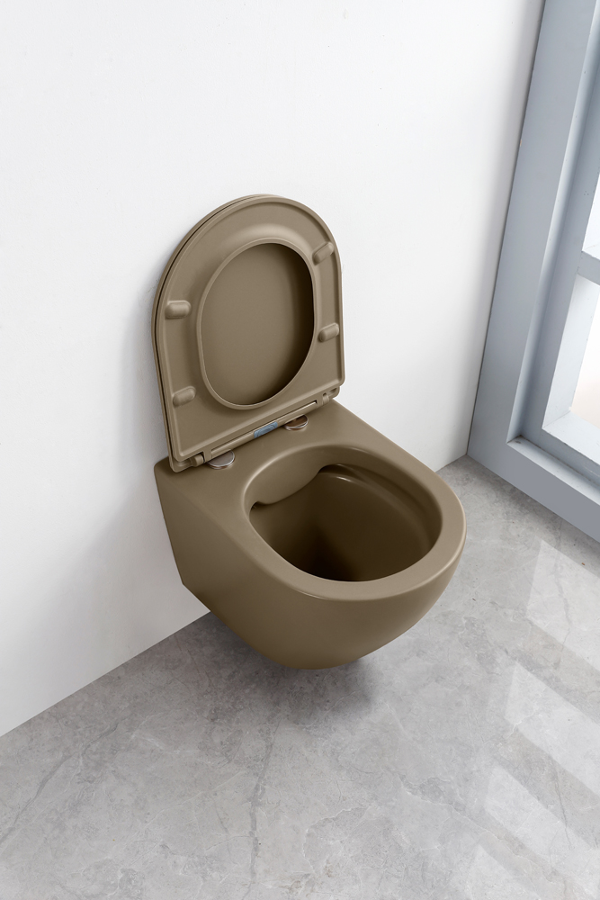 Geberit UP720 toiletset met Saniclear Itsie mat taupe toiletpot randloos met softclose zitting