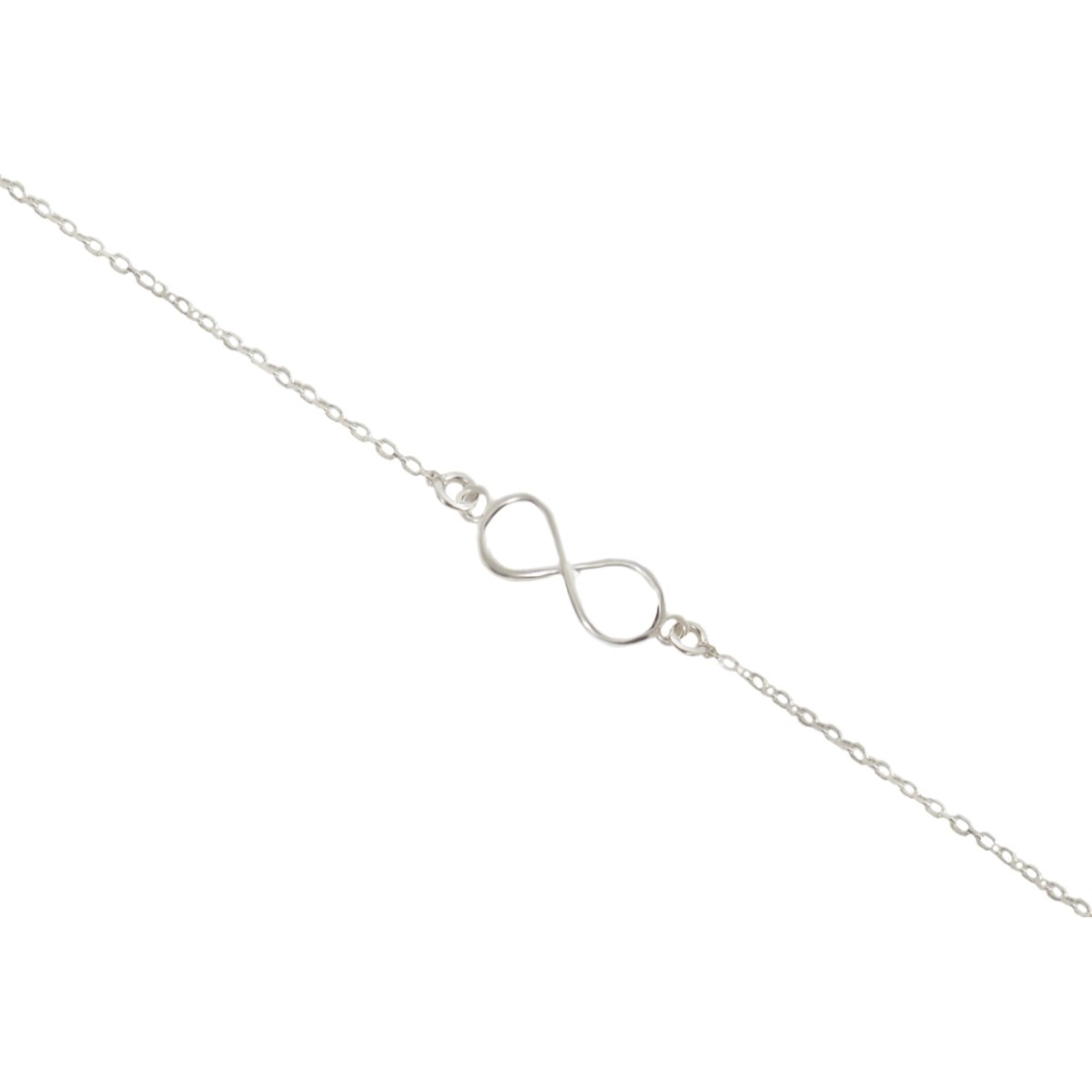Bracelet chaîne fine délicate motif Infini argent 925