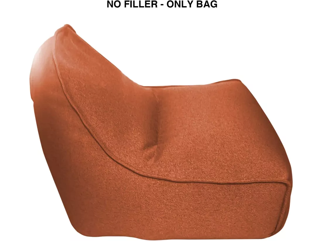 Housse Pouf Sans Remplissage Orange Polyester Zipper 70x80x90
