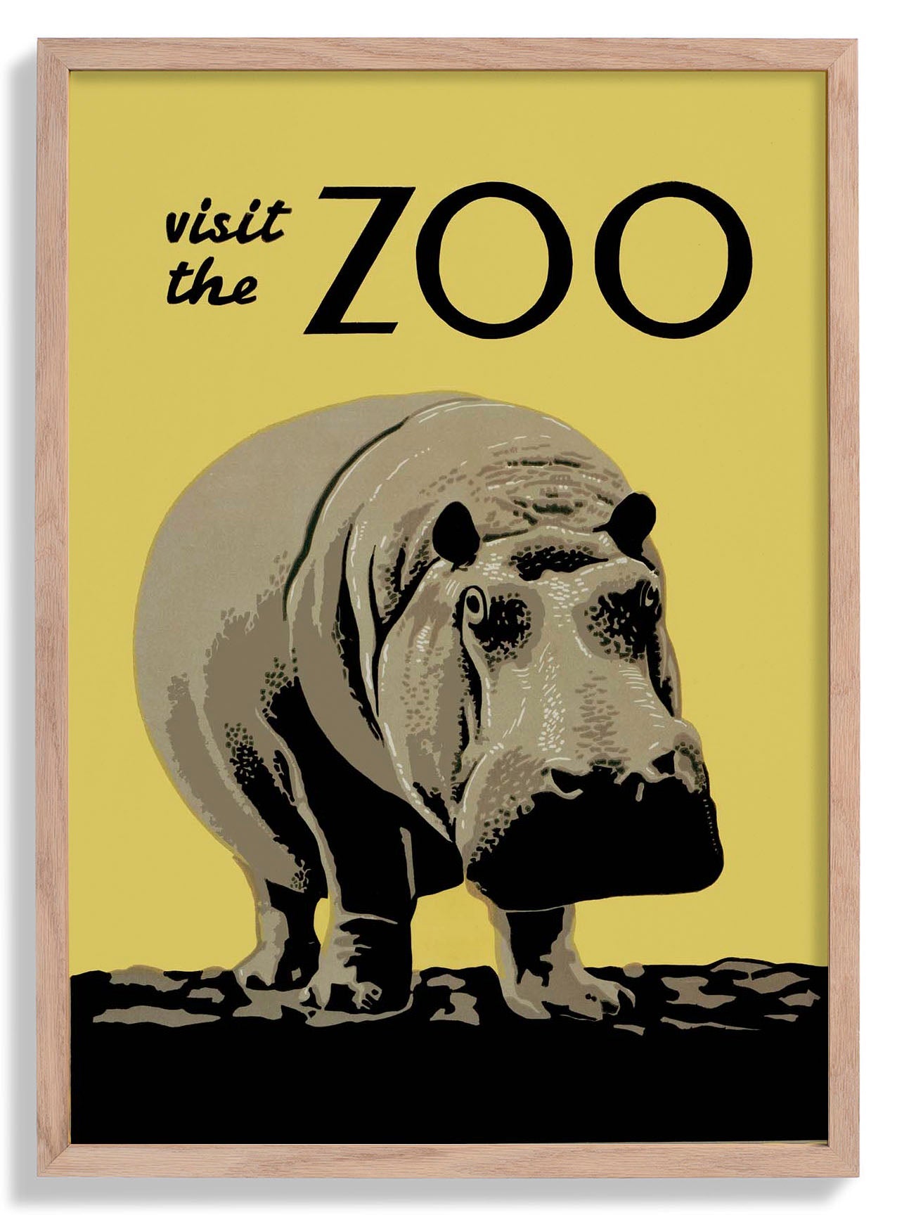 Besuche den Zoo Vintage Nilpferd