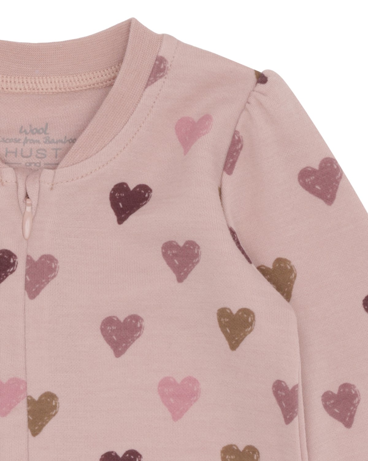 Ullpysj Baby – Heldrakt to-veis glidelås og trylleføtter – Ull/Bambusviskose | Manu Hearts Puff