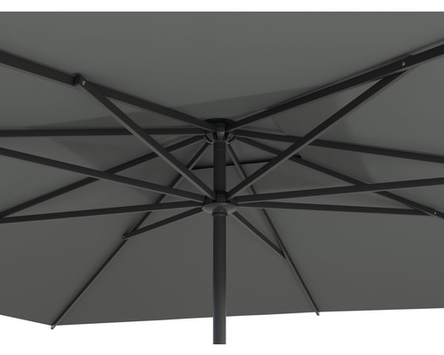 Soluna zweefparasol, Ø 300 cm, polyester (PES), donkergrijs