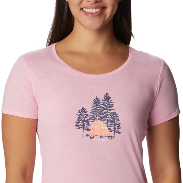 T-shirt randonnée COLUMBIA DAISY DAYS™ SHORT SLEEVE GRAPHIC TEE WILD ROSE HEATHER/BEST SITE GRAPHIC