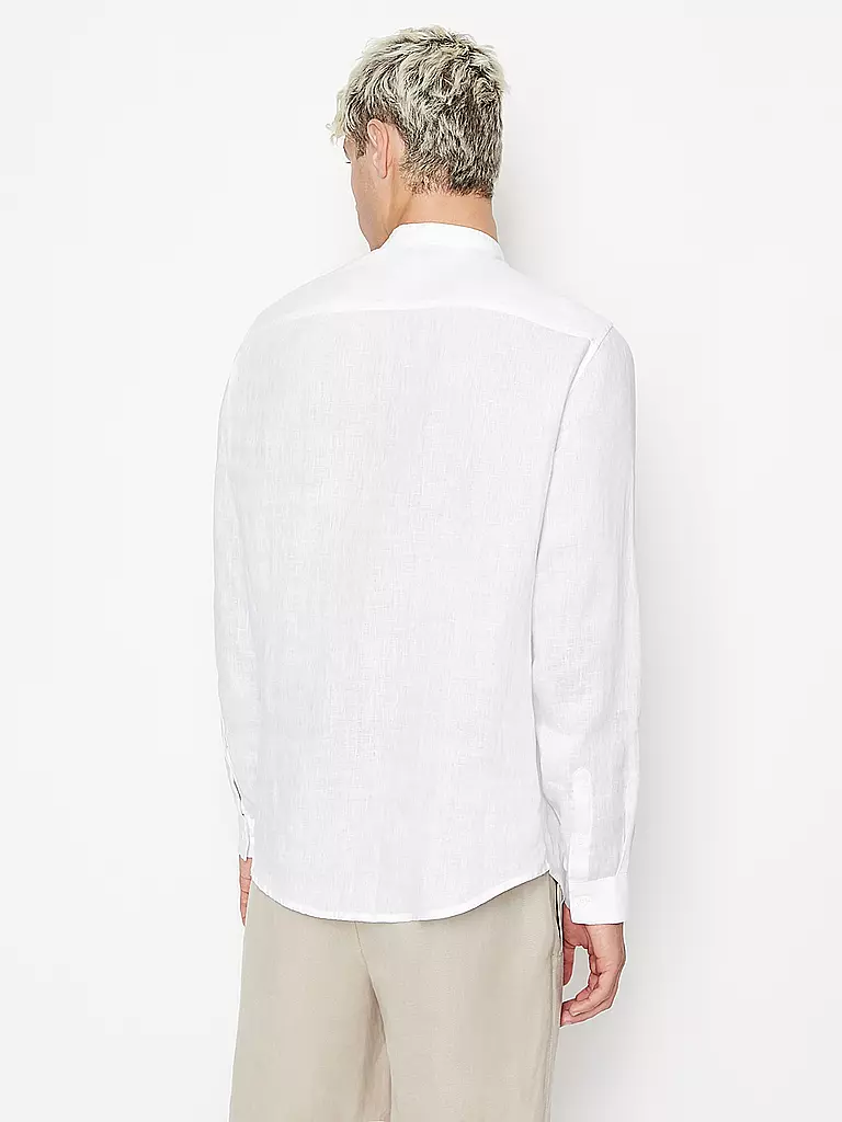 ARMANI EXCHANGE Leinenhemd weiss