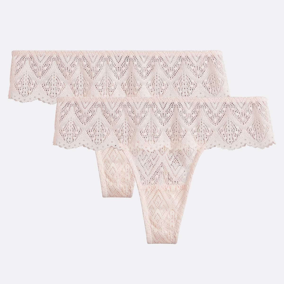 COLEÇÃO LA REDOUTE<br>Conjunto de 2 tangas inteiramente em renda, Lison