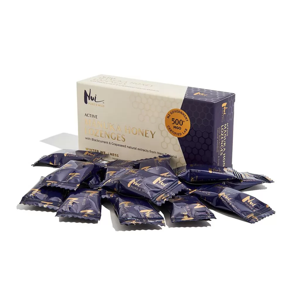 Nui Manuka 90% sugetabletter MGO 500  Blackcurrant - 16 tabletter