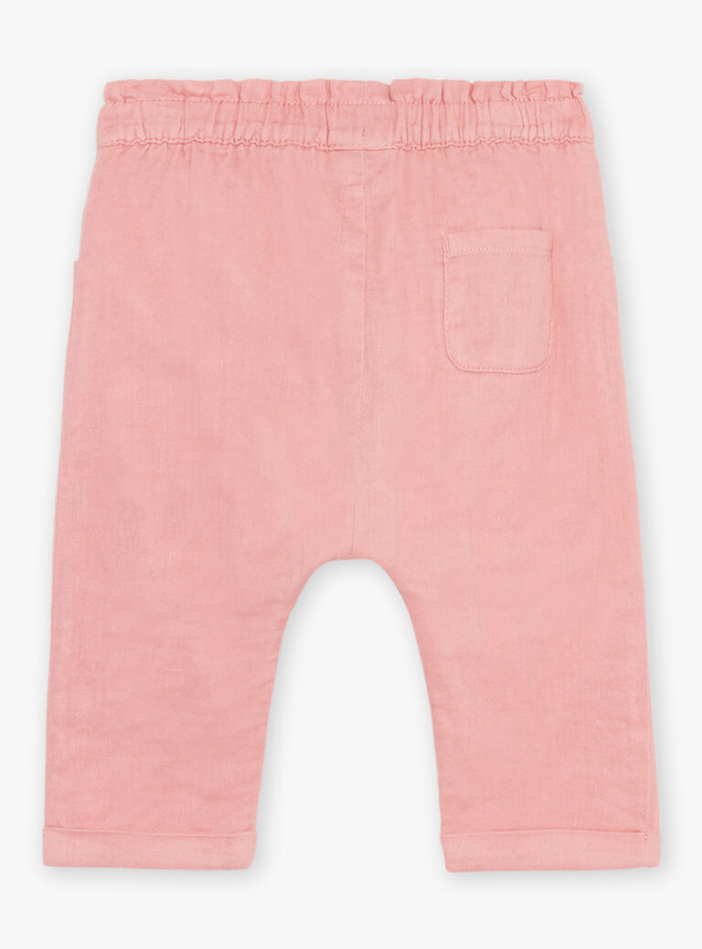 Pantalon vieux rose uni