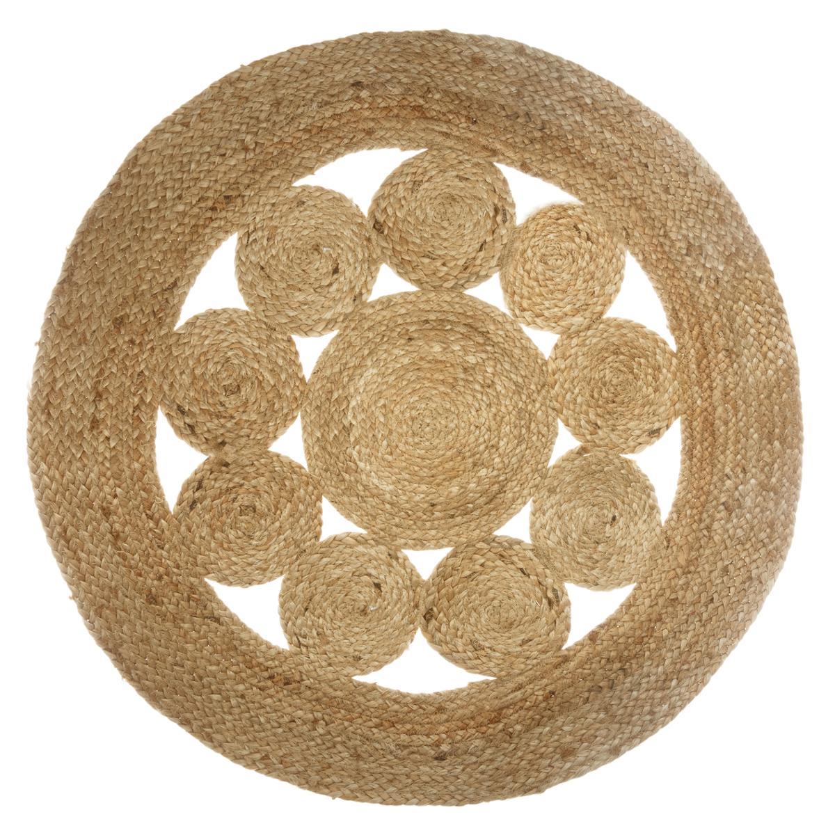 TAPIS AJOURE EN JUTE D.80CM