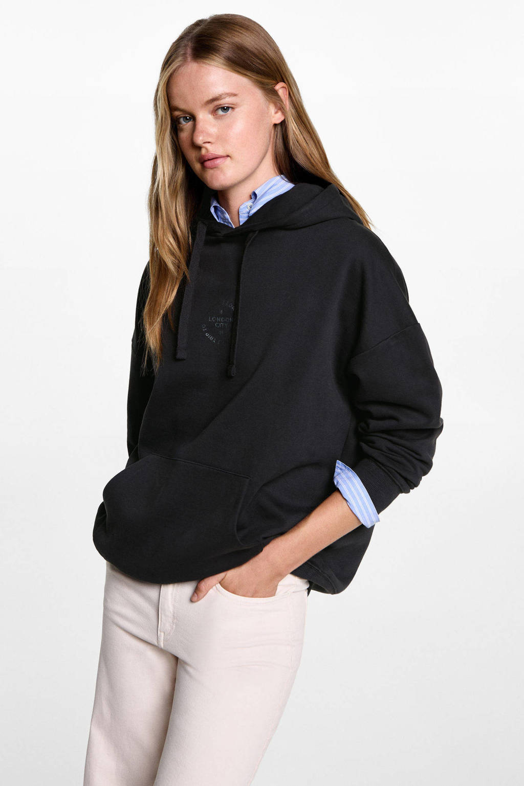 MANGO TEEN sweater met printopdruk antraciet