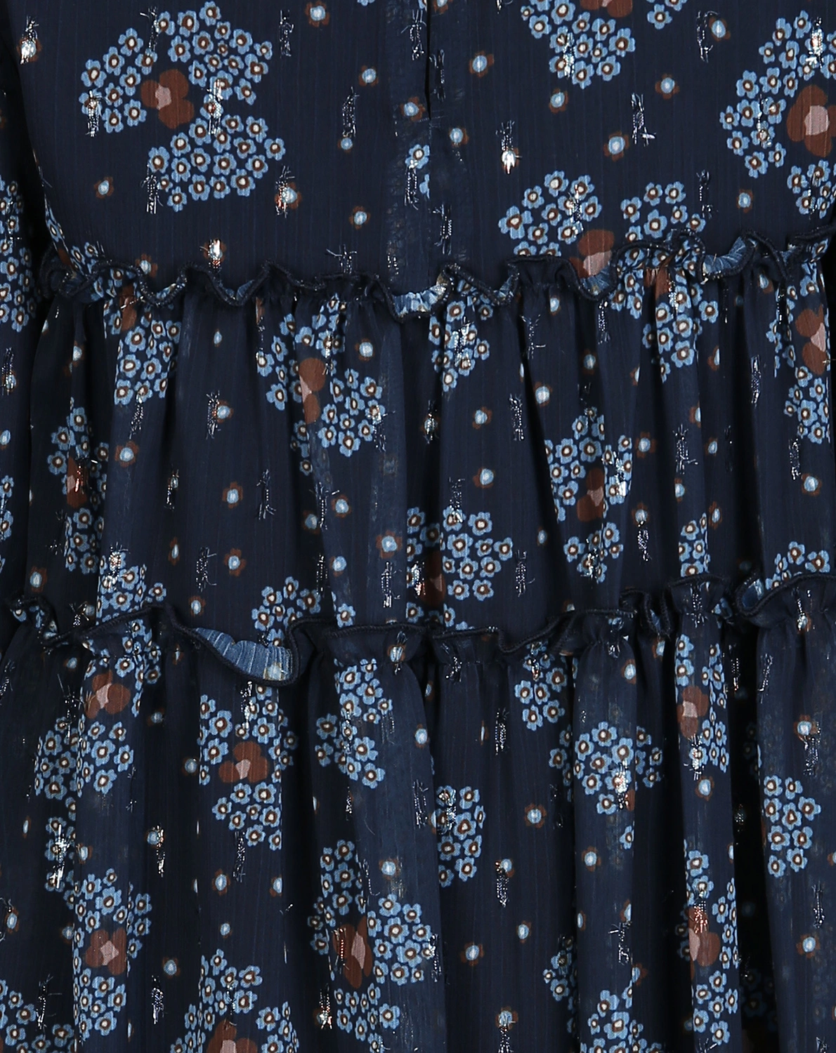 Langarm-Kleid WINTER FLOWER in marineblau