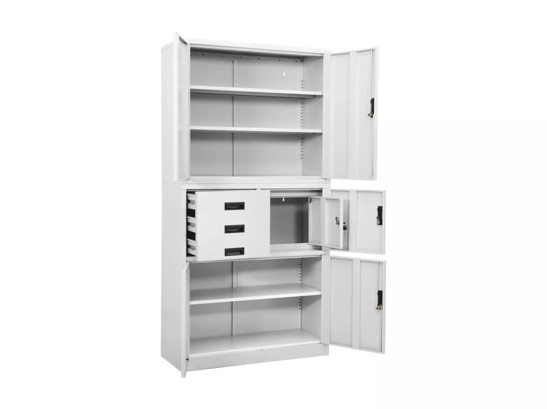 Armoire de bureau Blanc 90x40x180 cm Acier