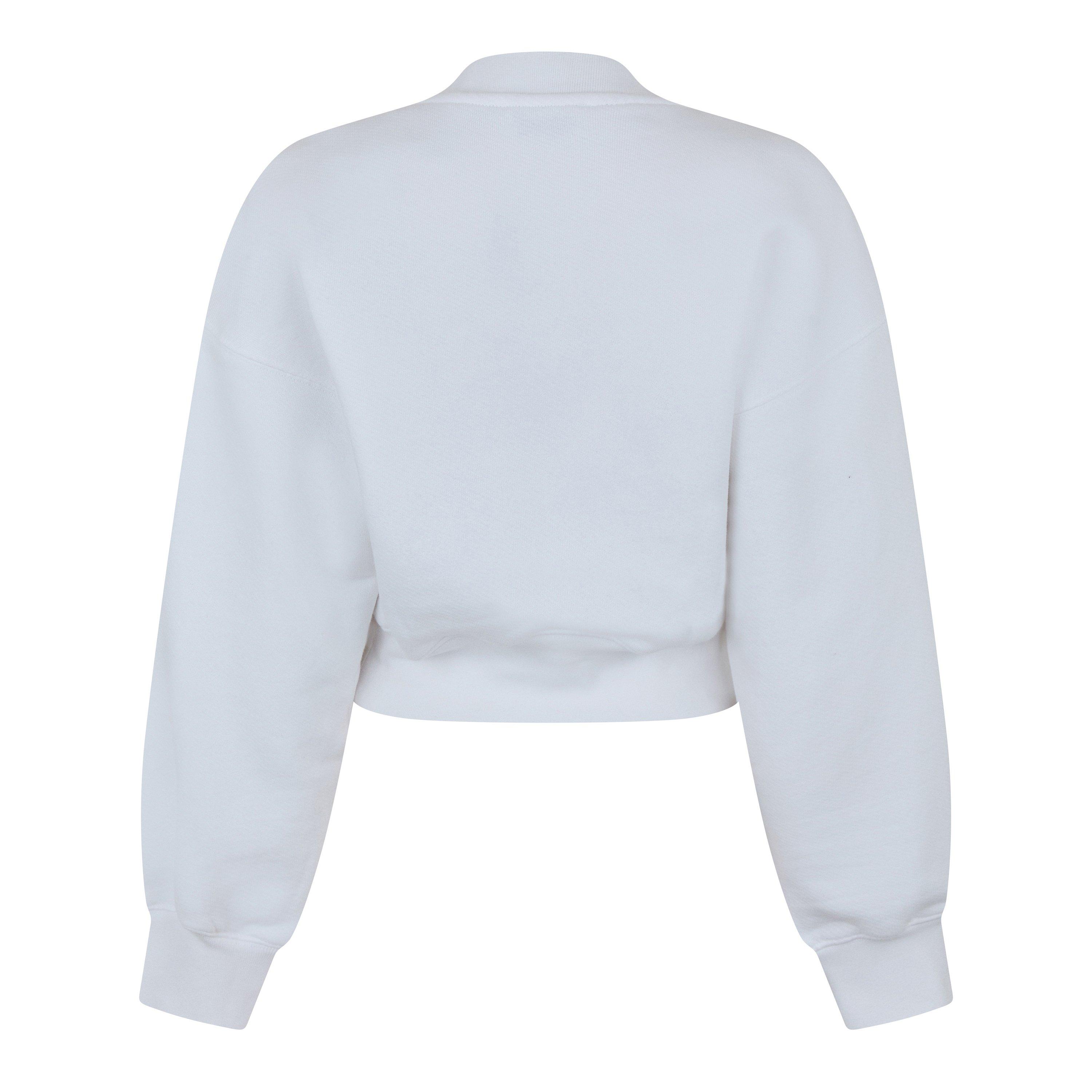 Off White I Need Space Cropped Crew Neck Sweater