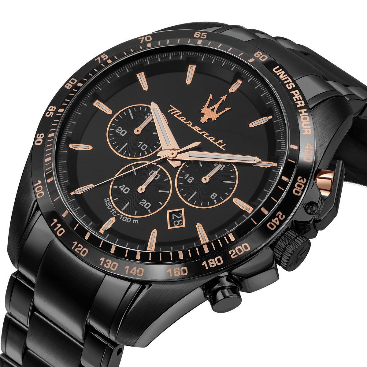 Montre MASERATI homme bracelet acier inoxydable noir