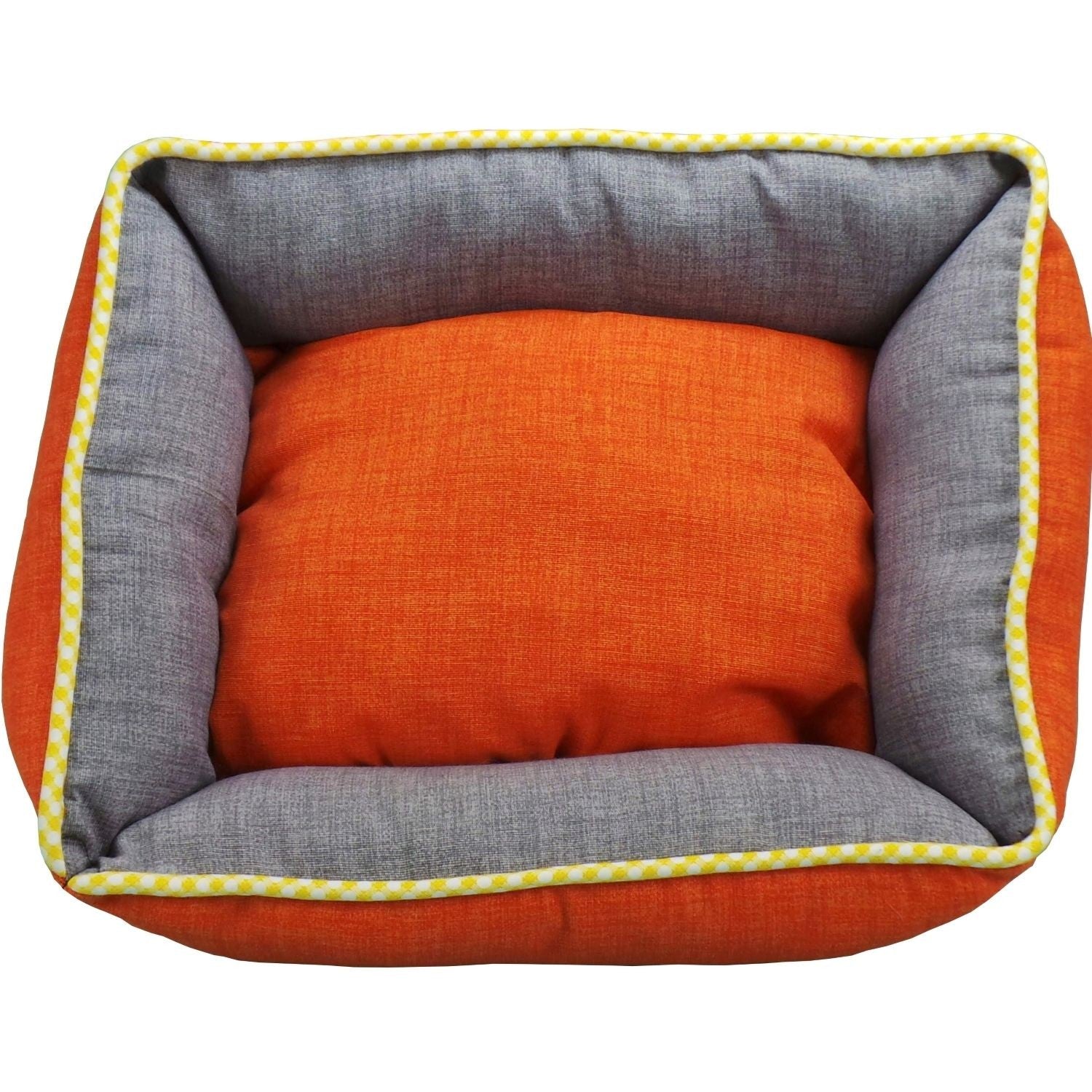 Berço quadrado reversível bicolor T1 50x40 laranja/cinza
