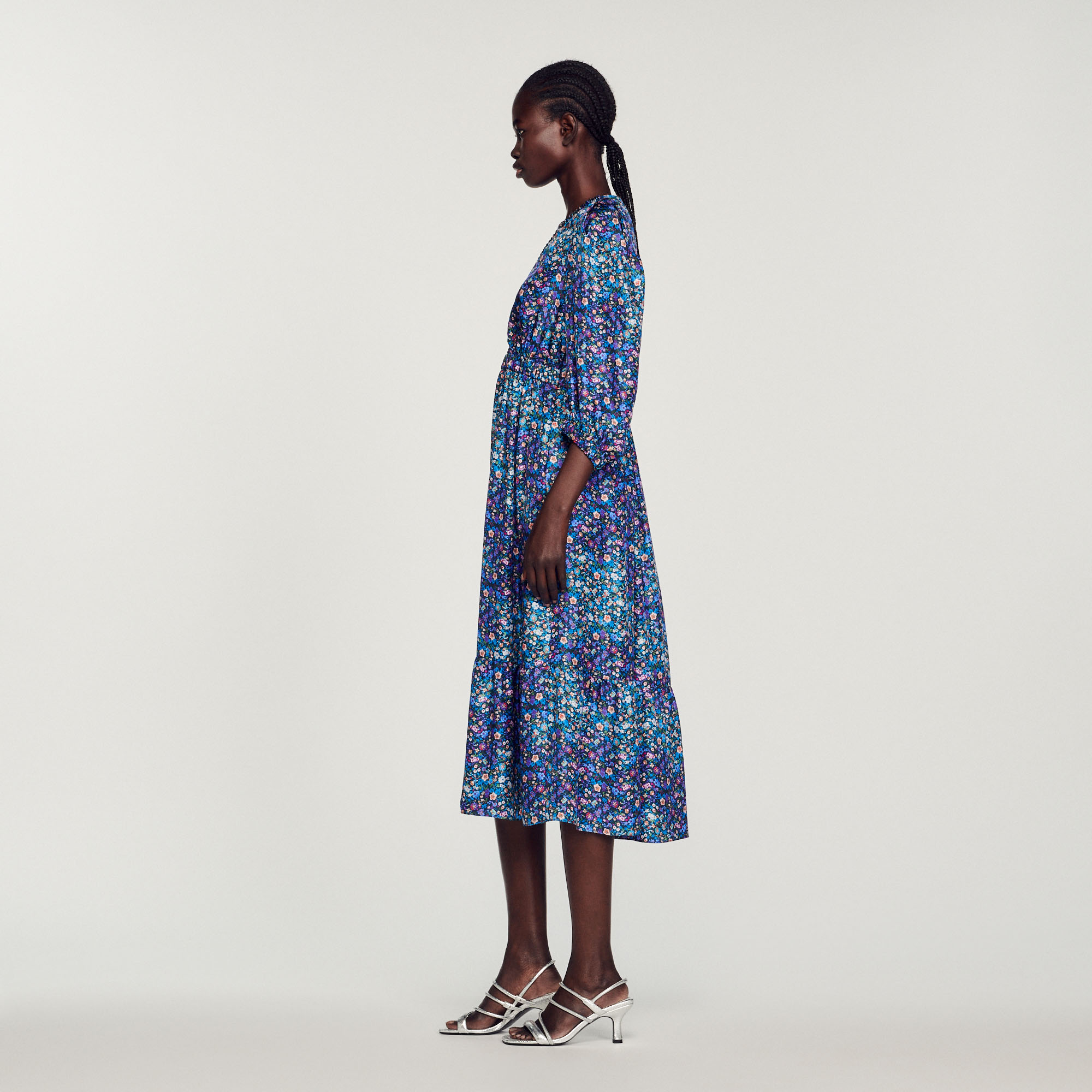 Robe longue imprime fleuri