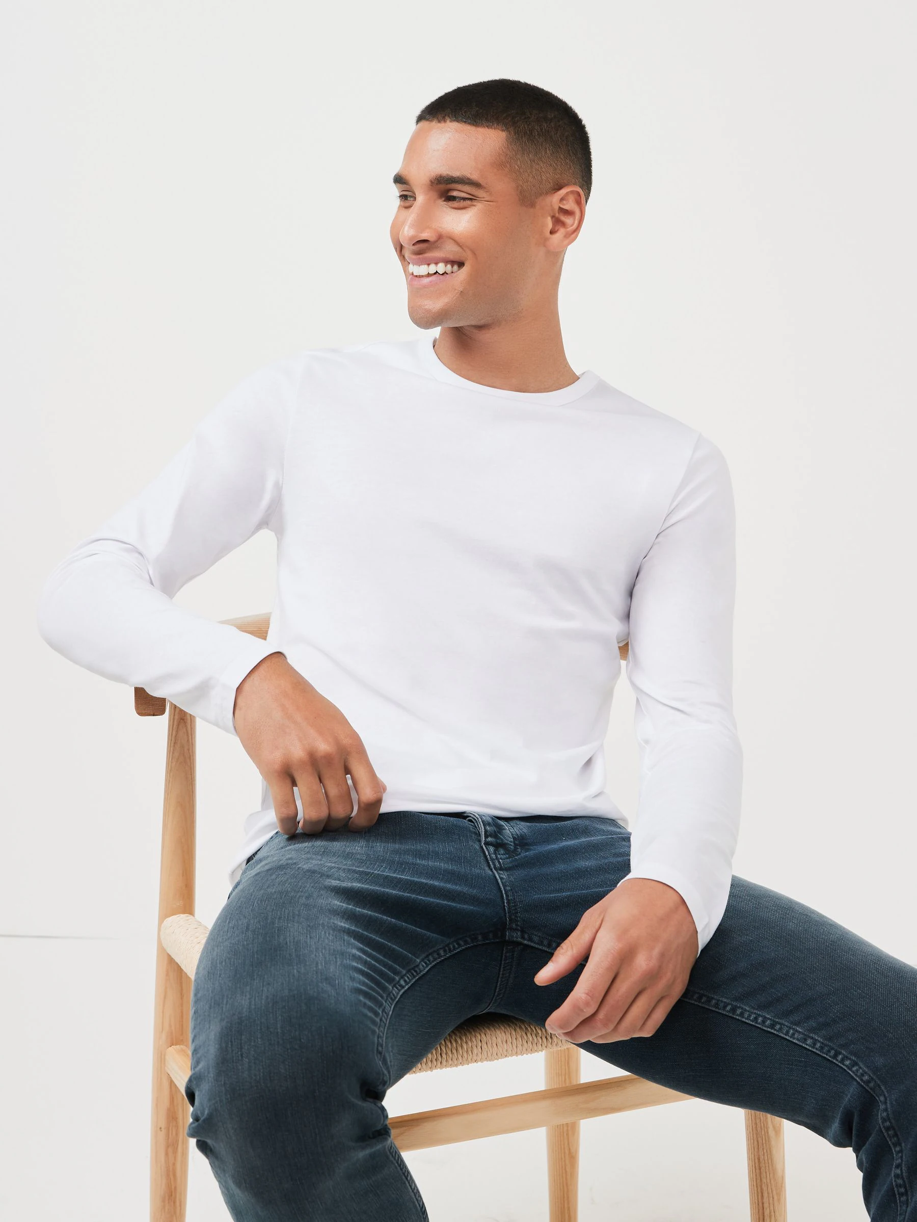 Wit/zwart/grijs/marineblauw - Set van 5 T-shirts met lange mouwen en laagjes
