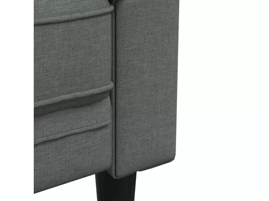 Canapé Chesterfield 2 places gris foncé tissu