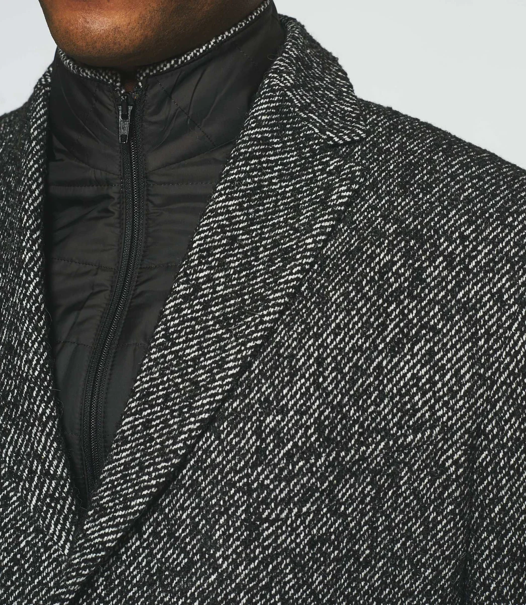 Manteau ville en tweed noir ICE