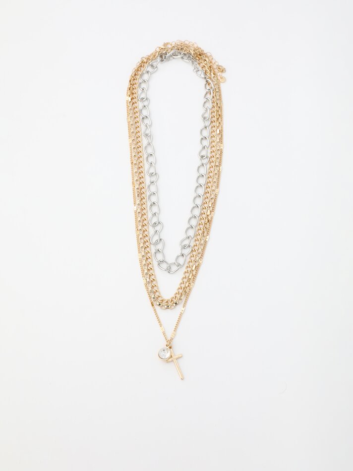 Conjunto de 3 colares combinando - Dourado