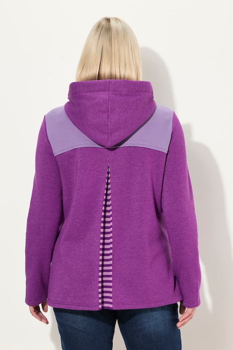 Hoodie, Waffelpikee, A-Linie, Kapuze, Langarm